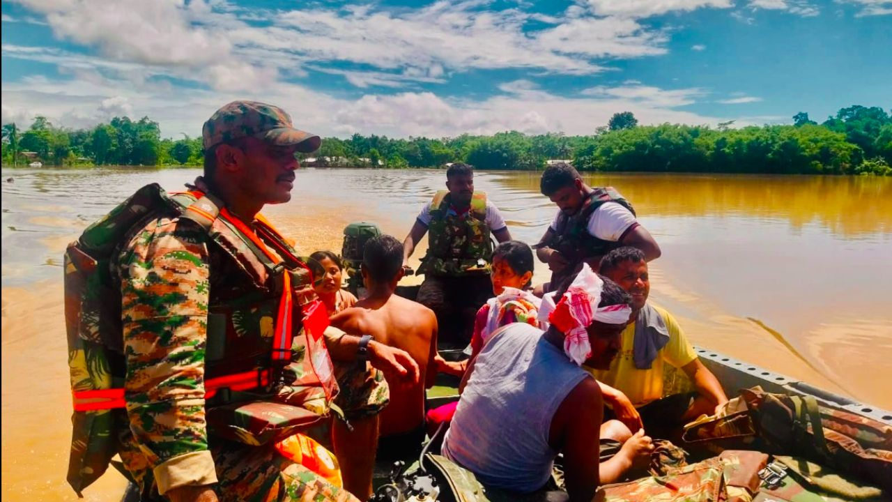 Rescue team in assam