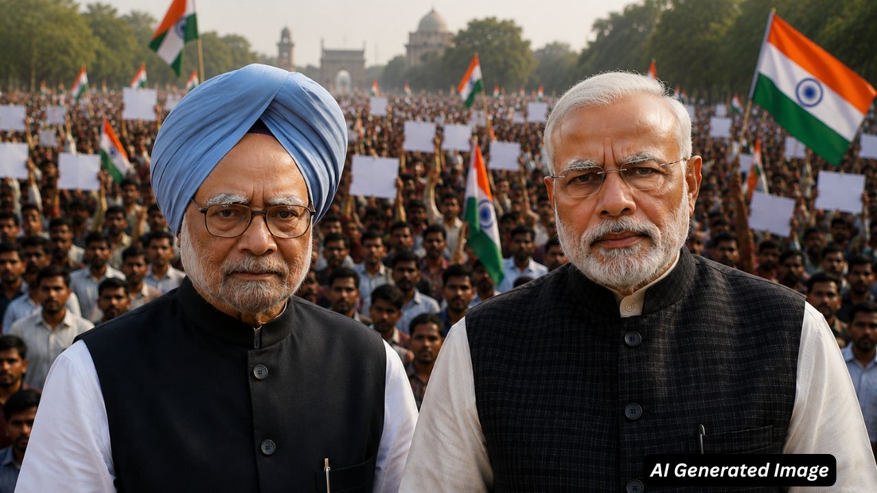 manmohan singh and narendra modi