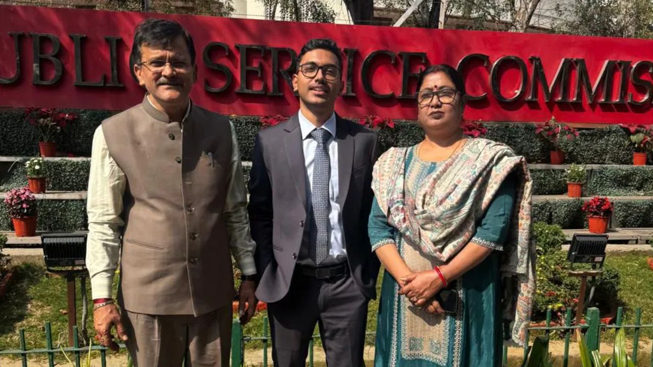 Father Abhay Kumar, Abhishek Chauhan And Mother Anuradha, Photo Credit: Social Media 