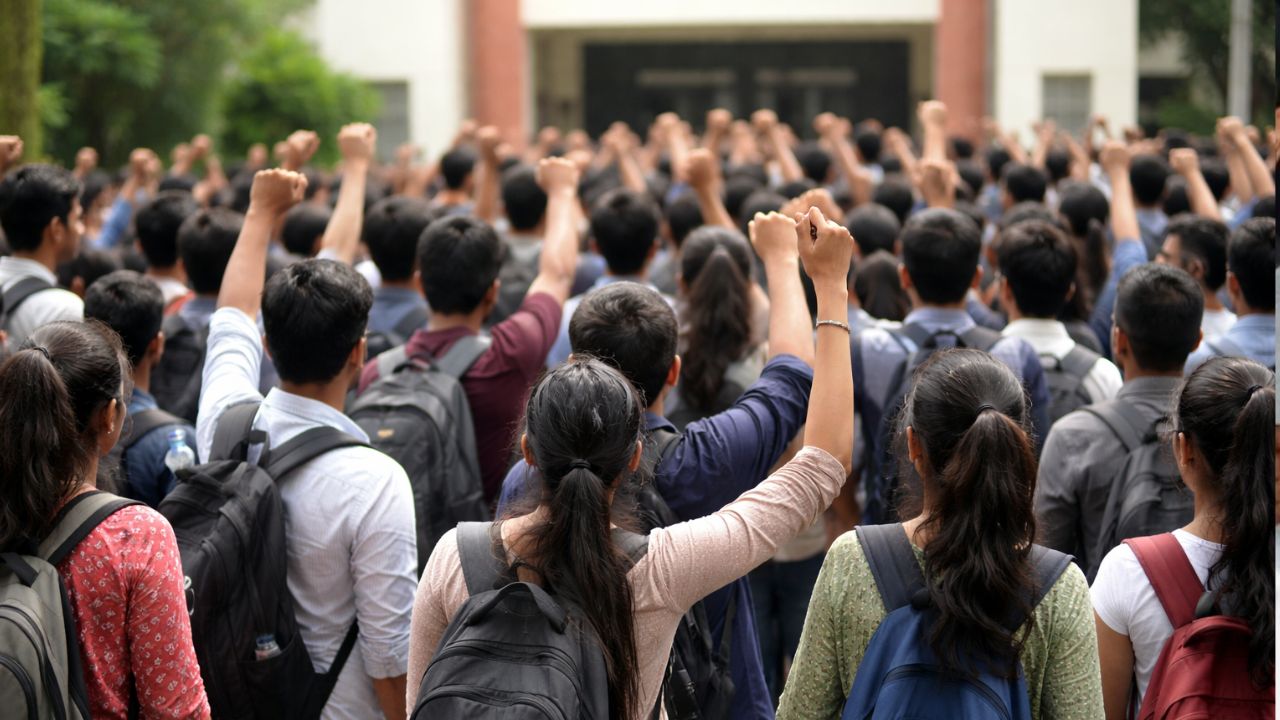 Student's Protest, Photo credit: AI Generated