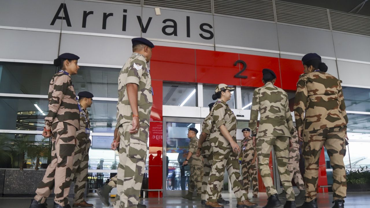 Security Forces deployed at IGI Airport to detain Abhijeet Deepke अभिजीत दीपके PTI