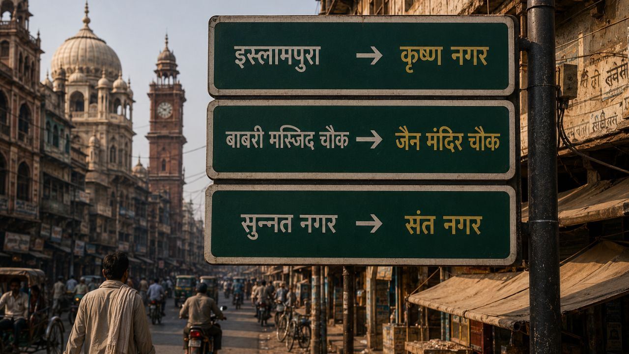 AI Generated Image Of Sign Board With Changing Names 