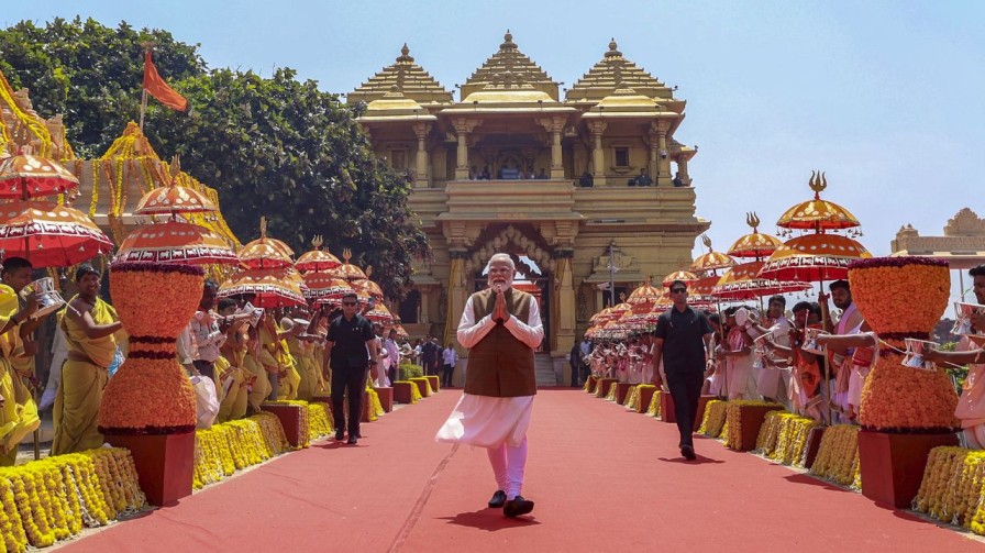 PM Modi performs historic Somnath Temple Shikhar Abhishek