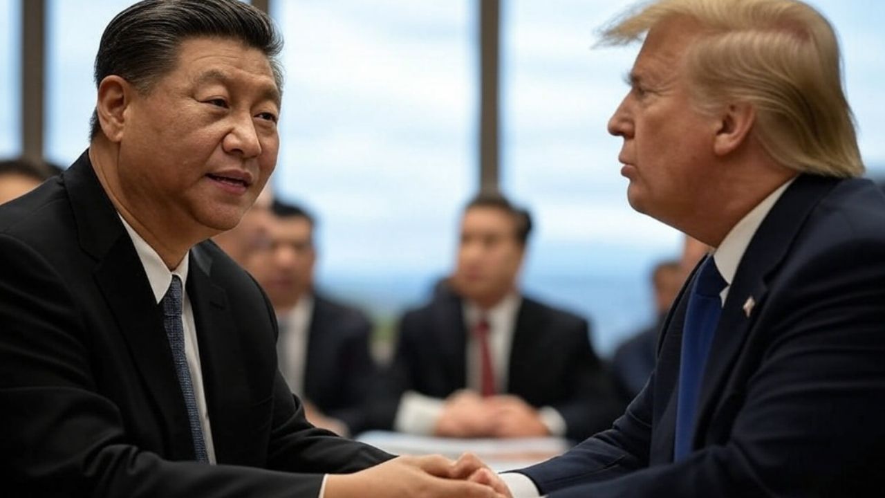 Xi Jinping and Donald Trump.