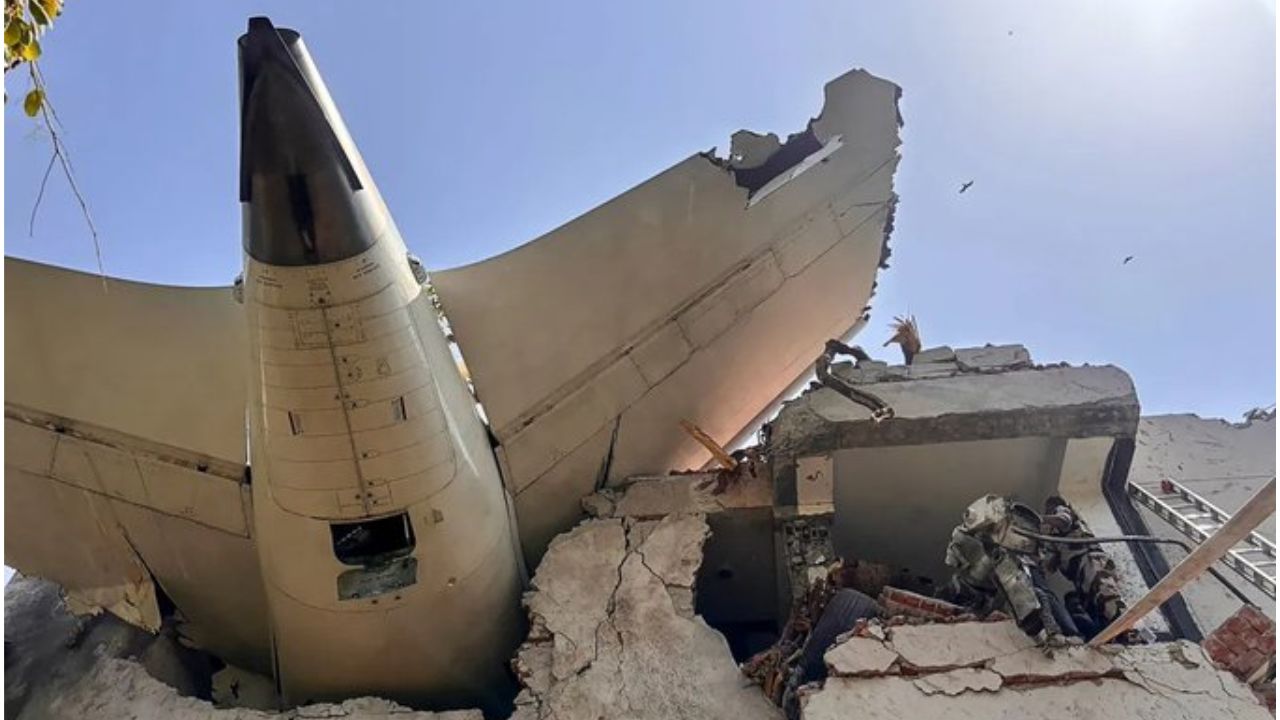 air india plane after crash । Photo Credit: X/@vijaygajera