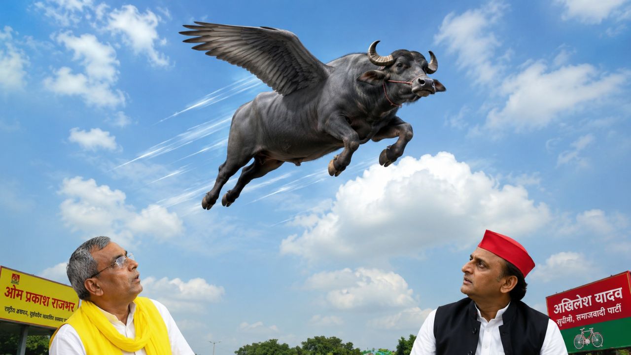 Akhilesh Yadav OP Rajbhar, AI Image