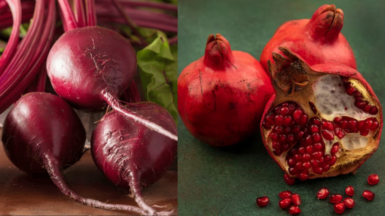beetroot and pomegrante