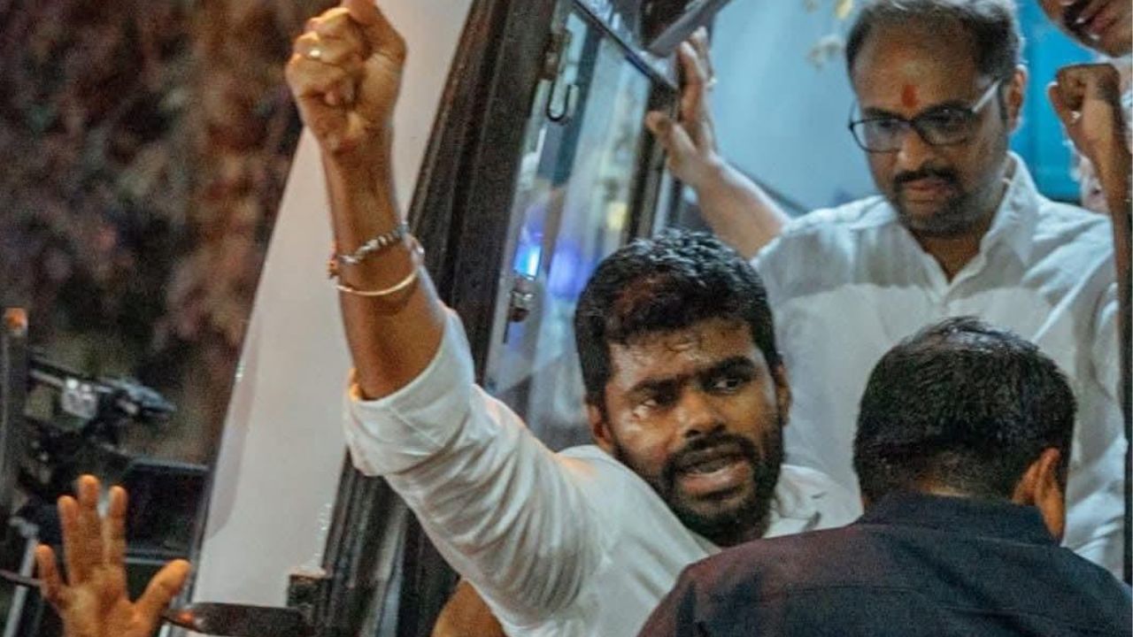k annamalai being arrested : Photo Credit: PTI