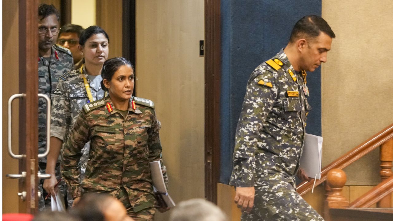 Colonel Sofia Qureshi, Wing Commander Vyomika Singh and other officers.