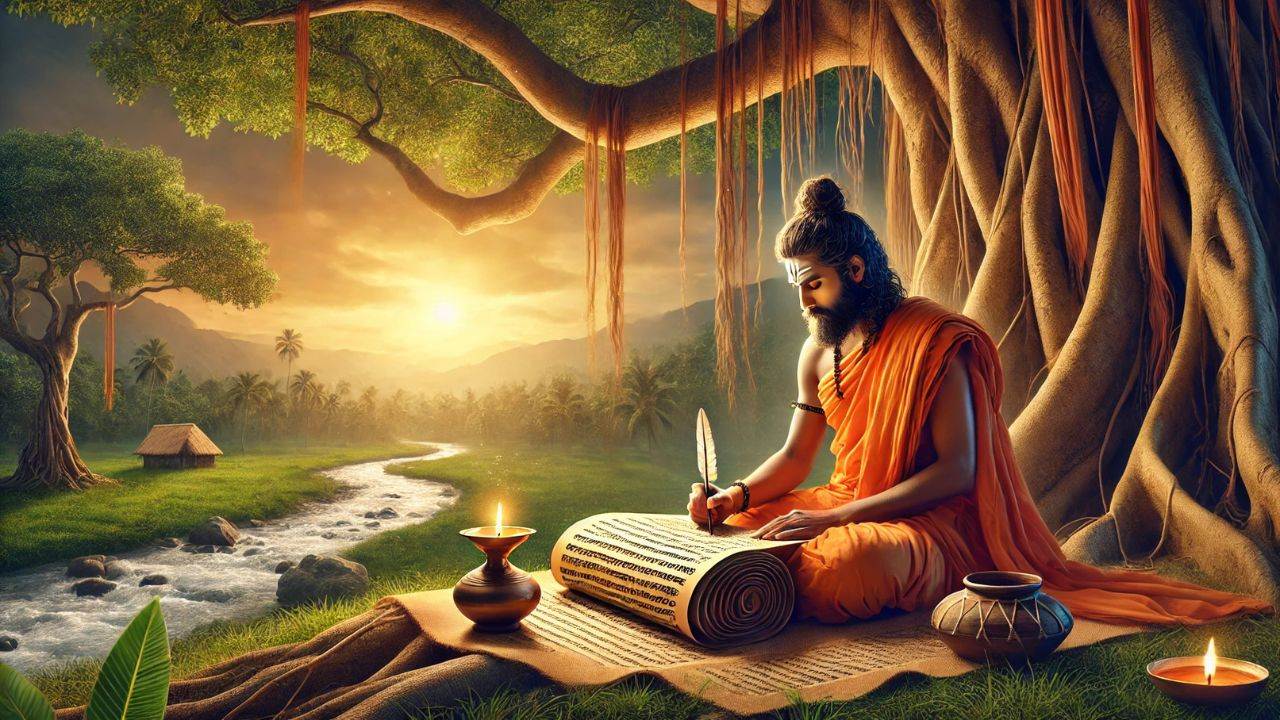 Image of Rishi writing scripture