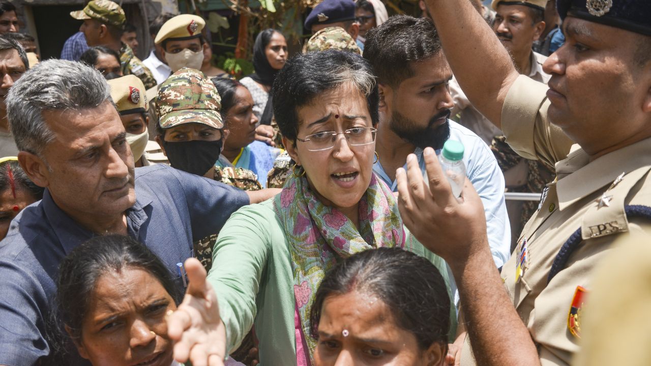 atishi at bhumiheen camp