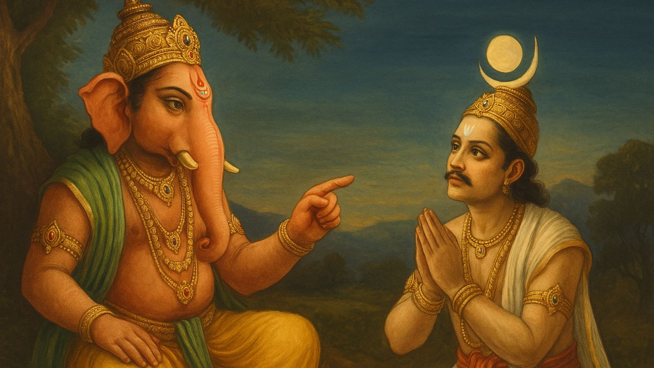 Image of Bhagwan Ganesh and Chandra Dev
