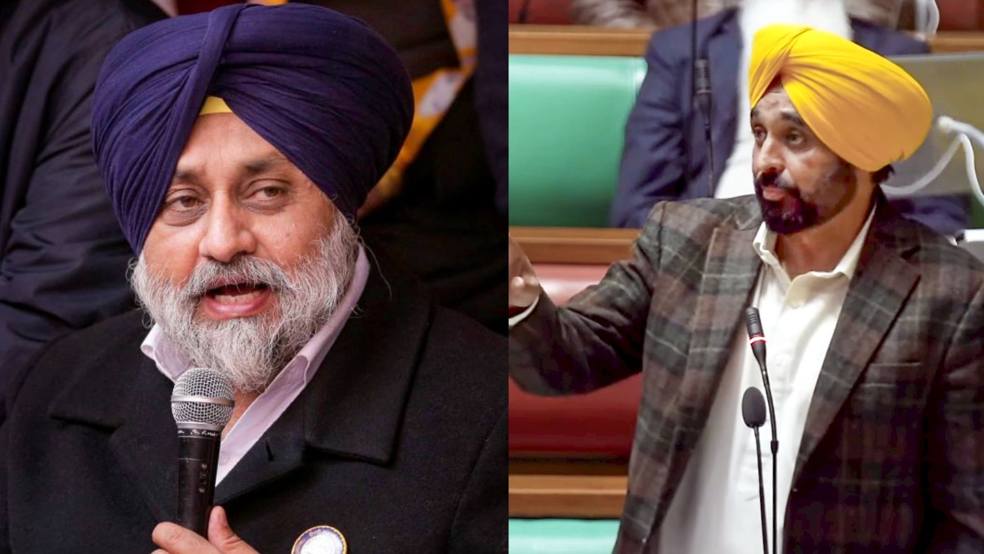 Sukhbir Singh Badal  and Bhagwant Maan
