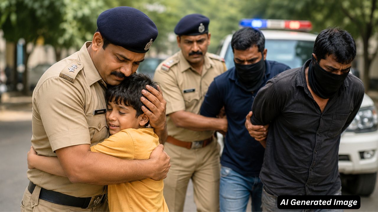 ai generated image of child being rescued
