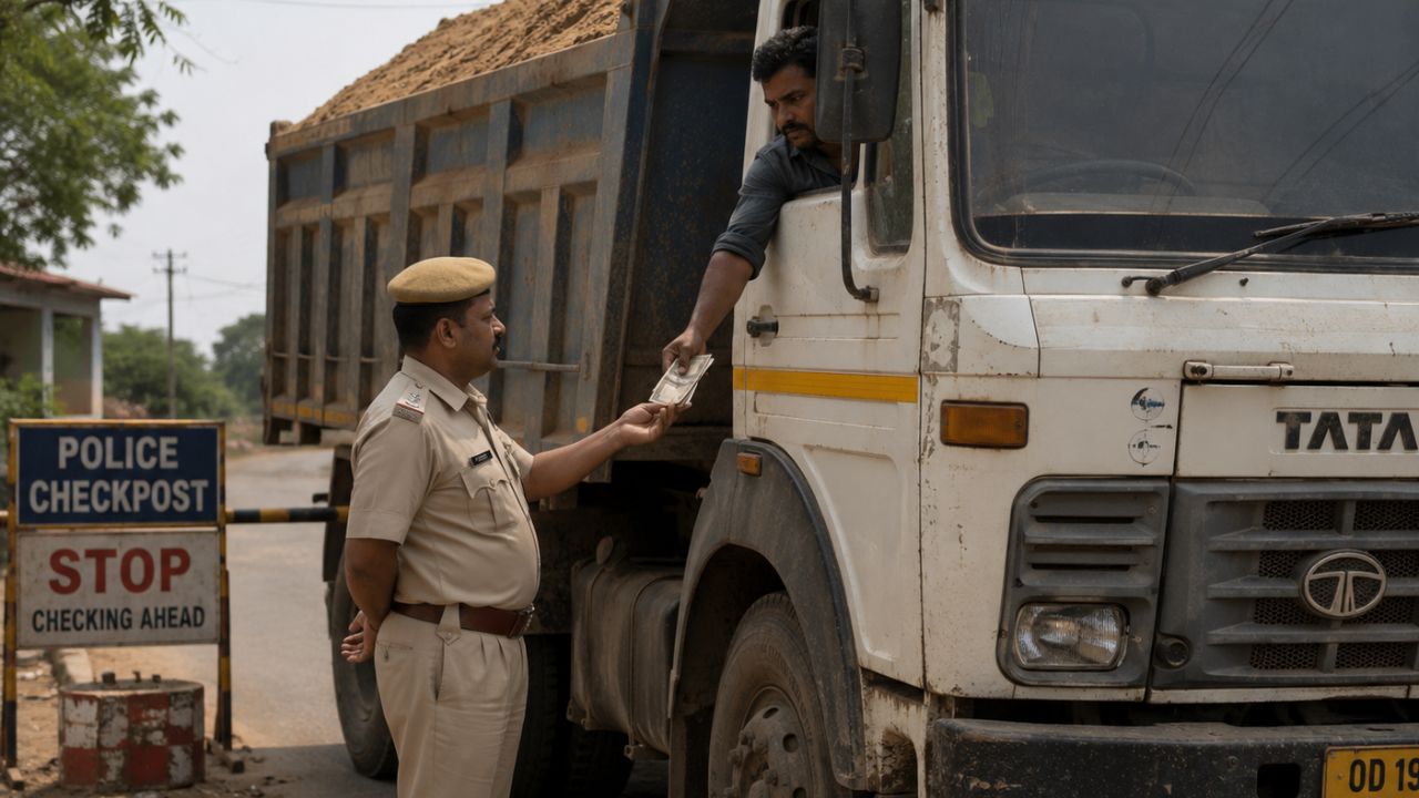 ai generated image of an officer taking bribe