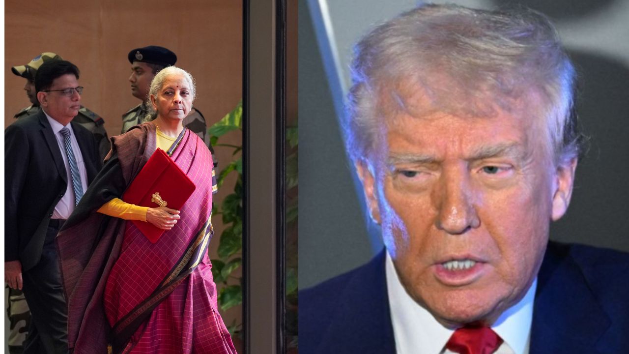 Finance Minister Nirmala Sitharaman and Donald Trump.