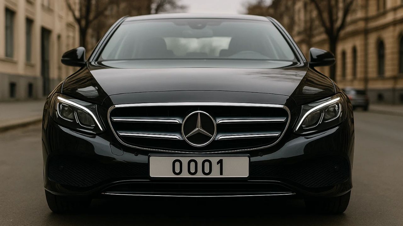 car with number 0001