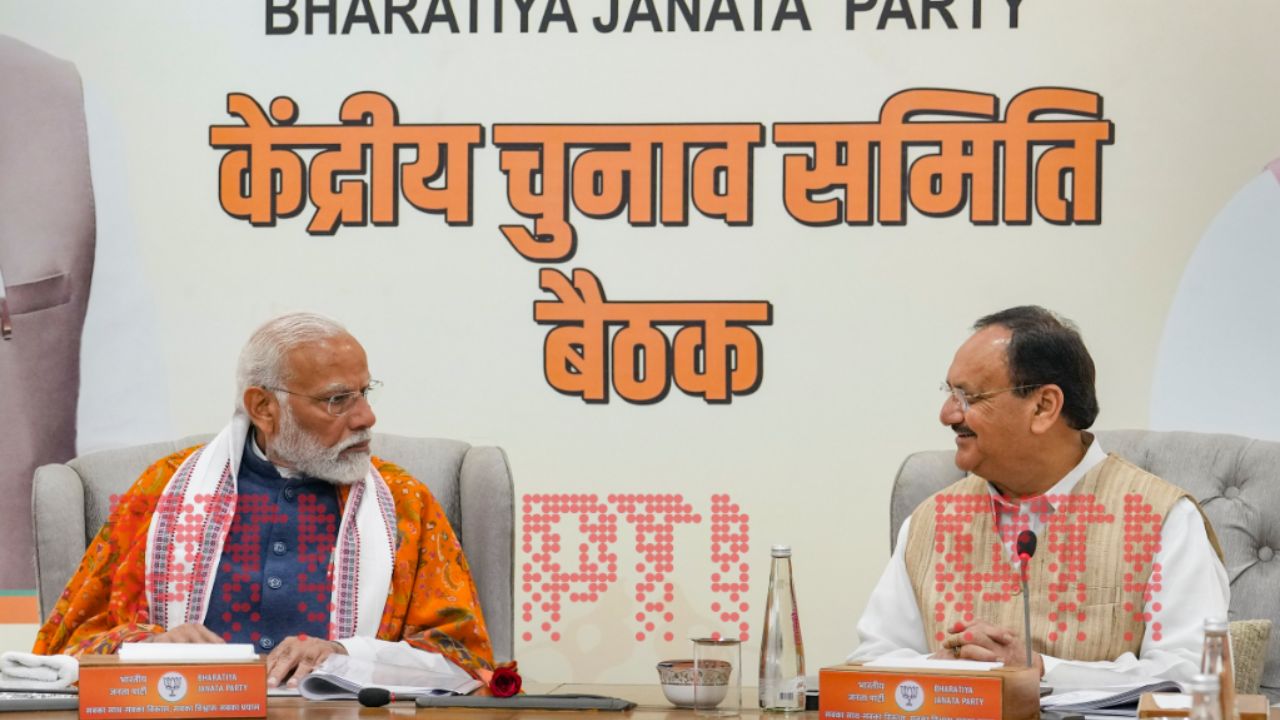 PM Modi and JP Nadda । Photo Credit: PTI