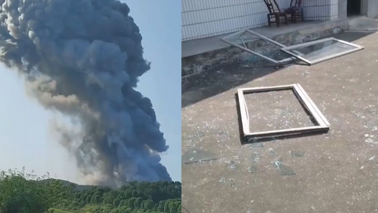 Explosion in a Chinese factory.