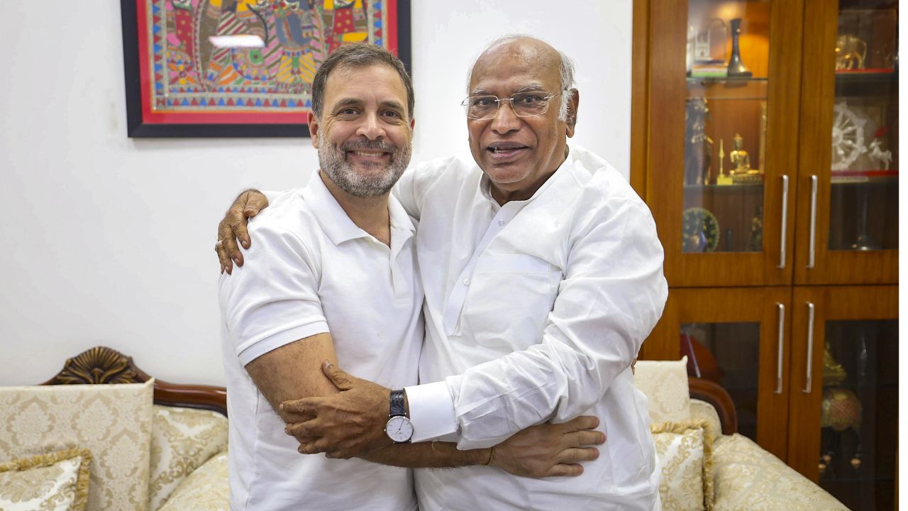 Rahul Gandhi and Mallikarjun Kharge