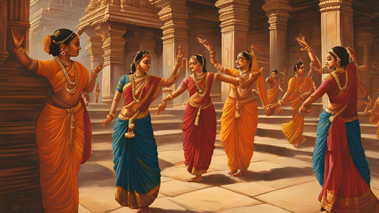 दक्षिण भारतीय मंदिरों में आज भी देवदासी प्रथा प्रचलित है। (इमेज क्रेडिट- AI www.canva.com)
