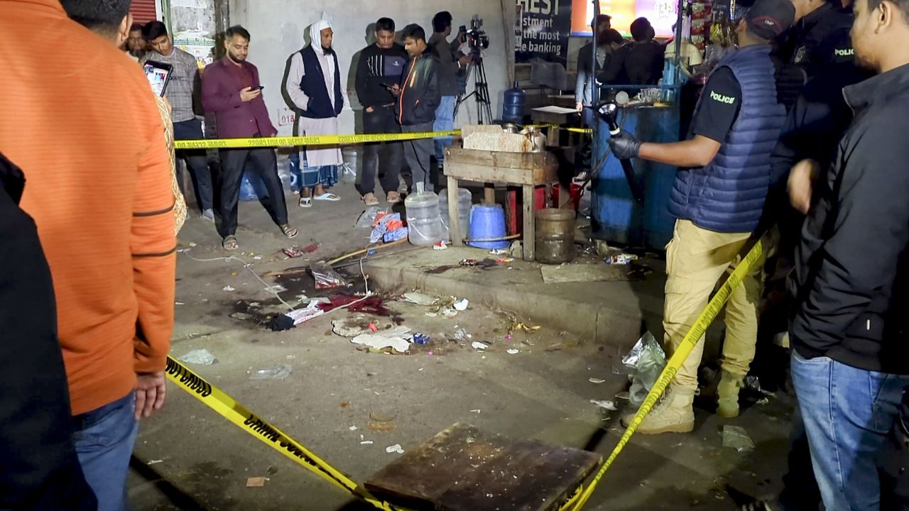 ढाका विस्फोट का स्थल । Photo Credit: PTI