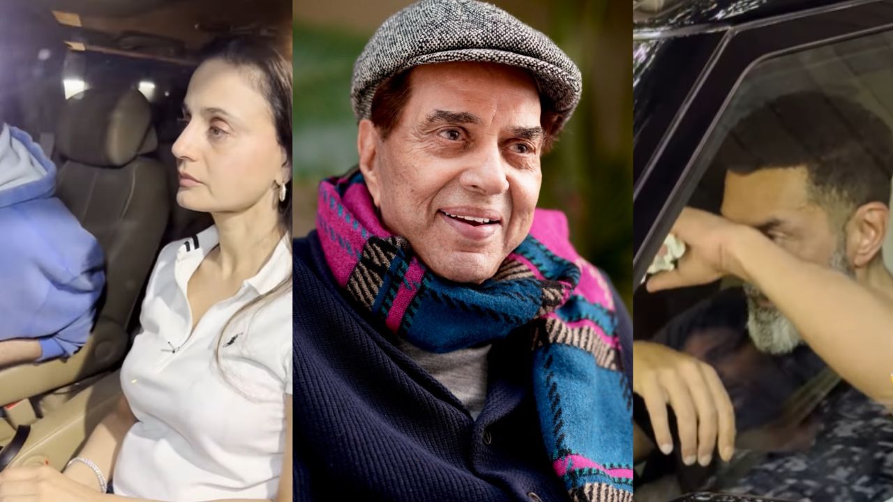 Ameesha Patel, Dharmendra and Bobby Deol