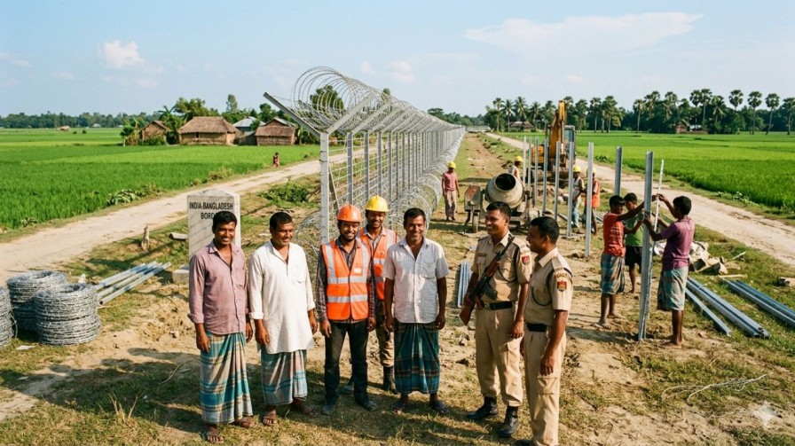 ai generated image of fencing at bangladesh border