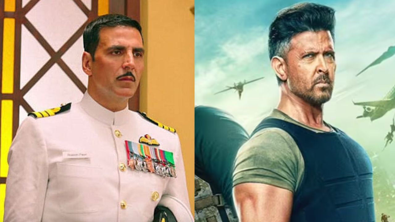 rustom and  war 2 poster