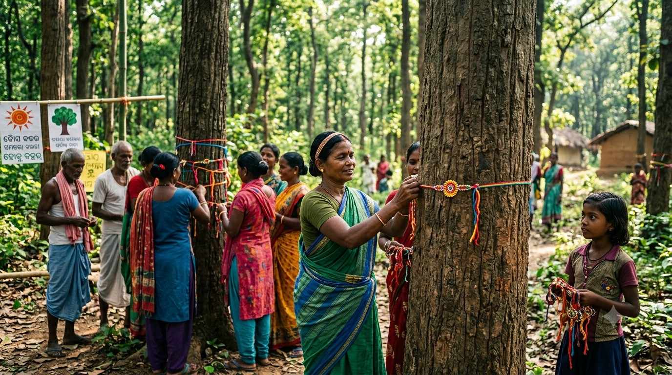 People tie Rakhi
