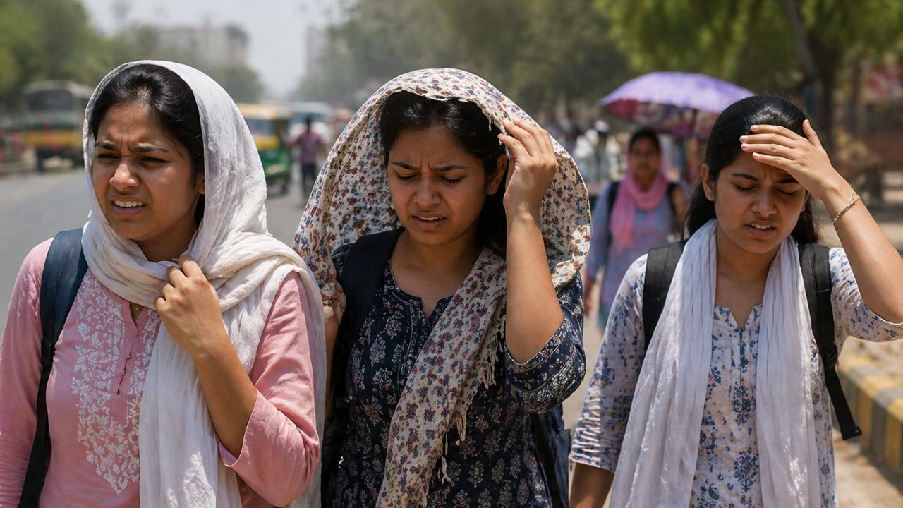 ai generated image of girls facing heat