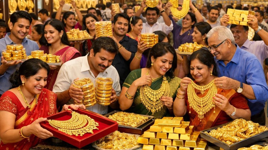 ai generated image of indian buying gold