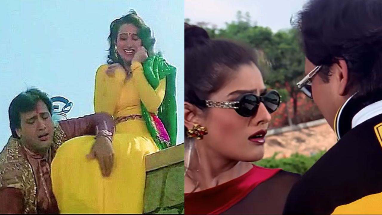 govinda karishma, govinda and raveena