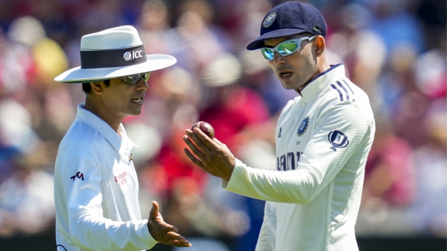 Shubman Gill with Umpire