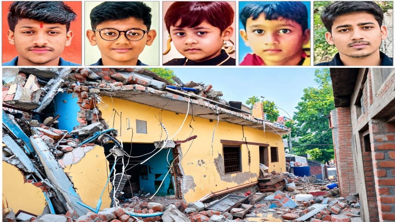 Deceased Kunal, Arpit, Yash, Ved, Alok and damaged house.