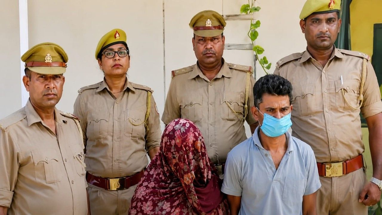 पुलिस हिरसत में अहसान व उसकी दूसरी पत्नी गुफराना Photo Credit Social Media