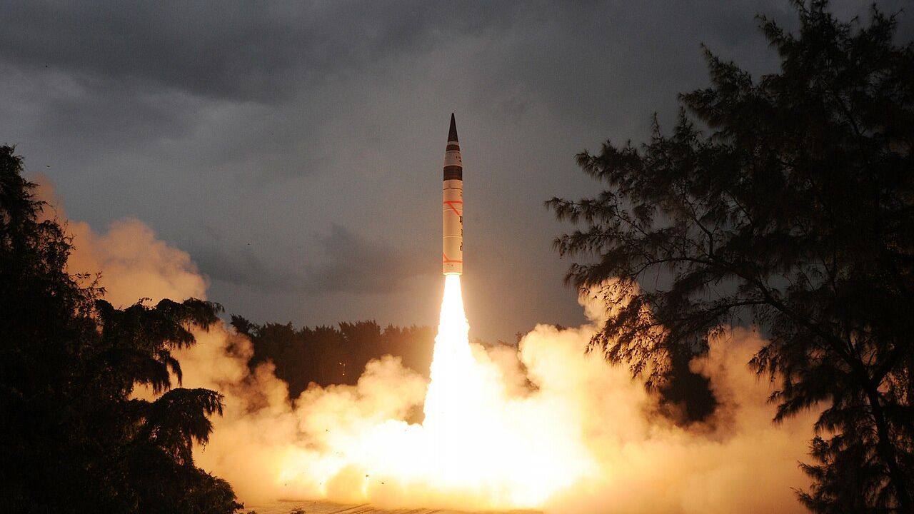Image of Agni V missile Launch