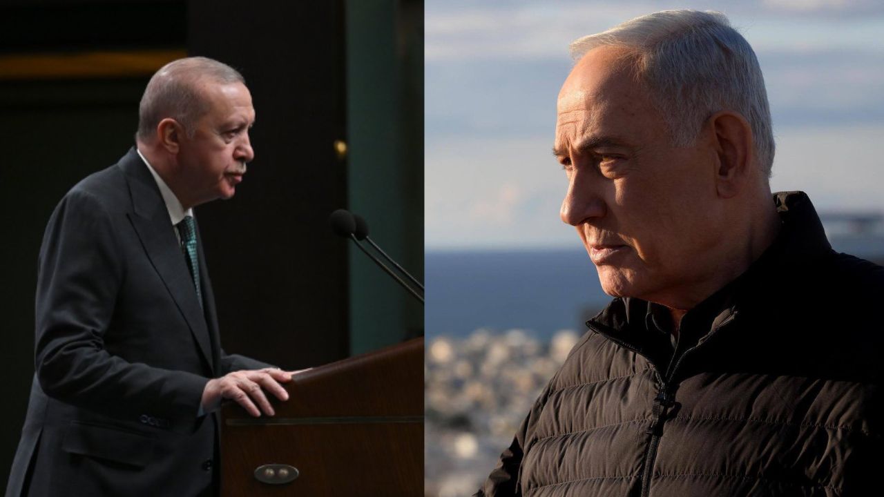 Recep Tayyip Erdoğan and Benjamin Netanyahu.