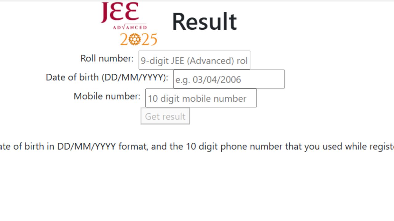 JEE Advanced Result 2025 released