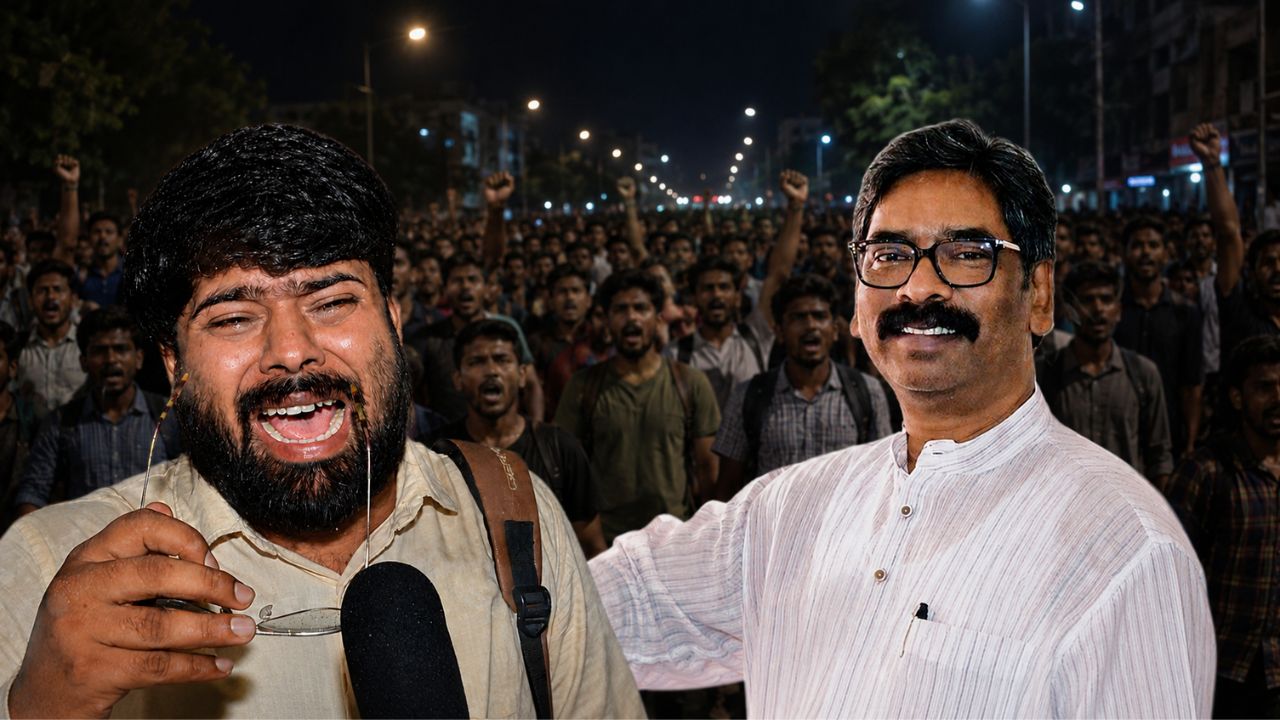 hemant soren and protesters