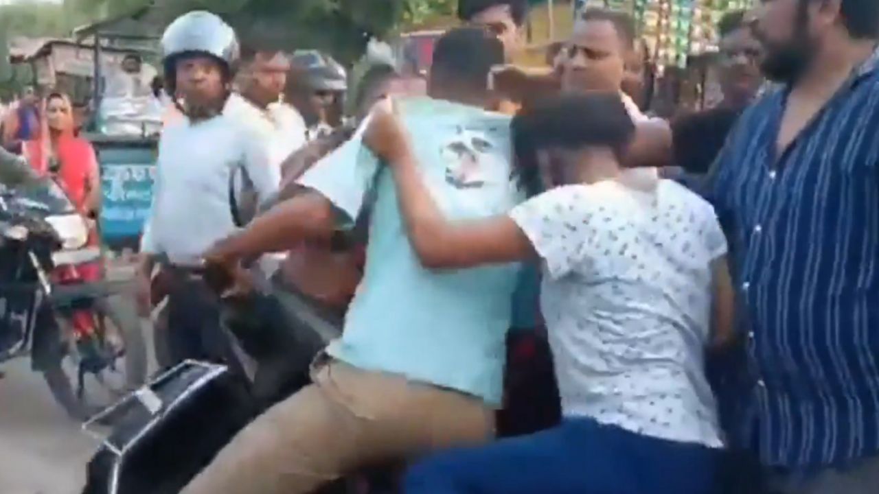 Mother beats son Kanpur