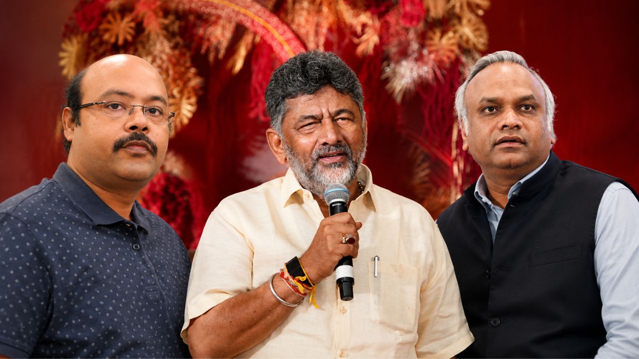 yatindra siddaramaiah, dk shivkumar and priyank kharge