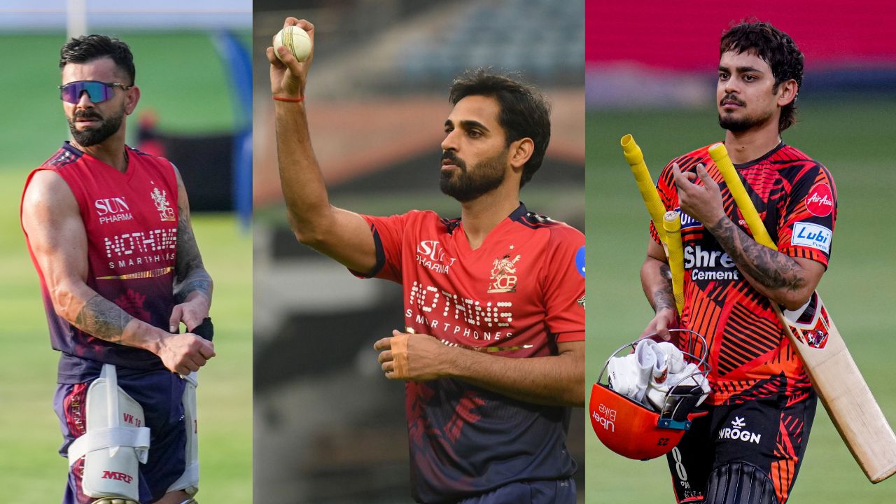 Virat Kohli, Bhuvneshwar Kumar and Ishan Kishan