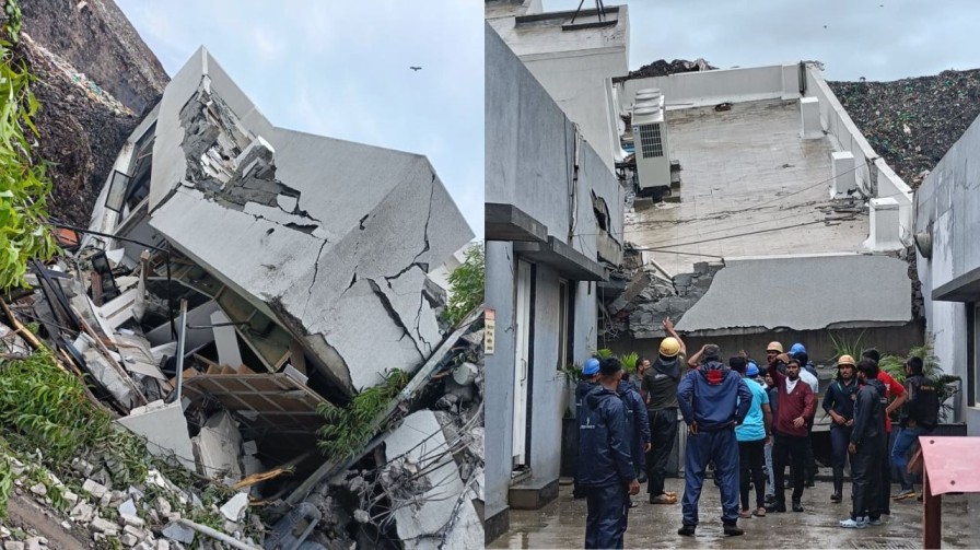 Pune pimpri chinchwad waste dumping yard building collapse