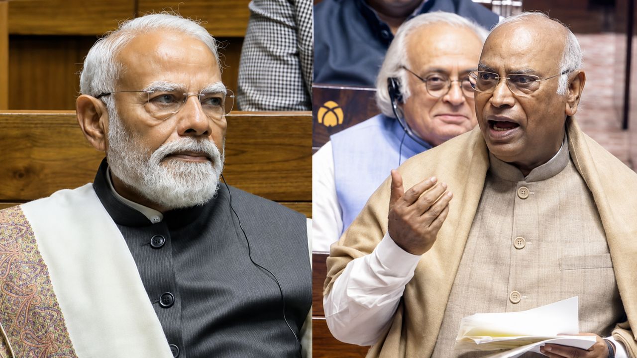 PM Modi and Mallikarjun Kharge banter
