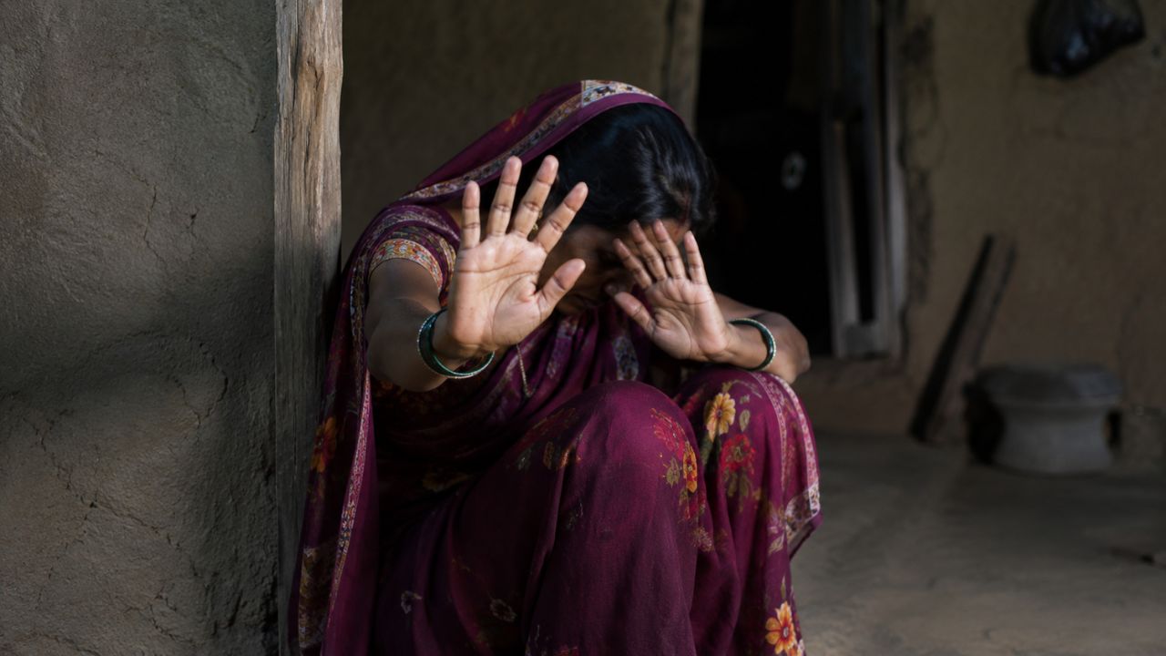representative image of tortured woman