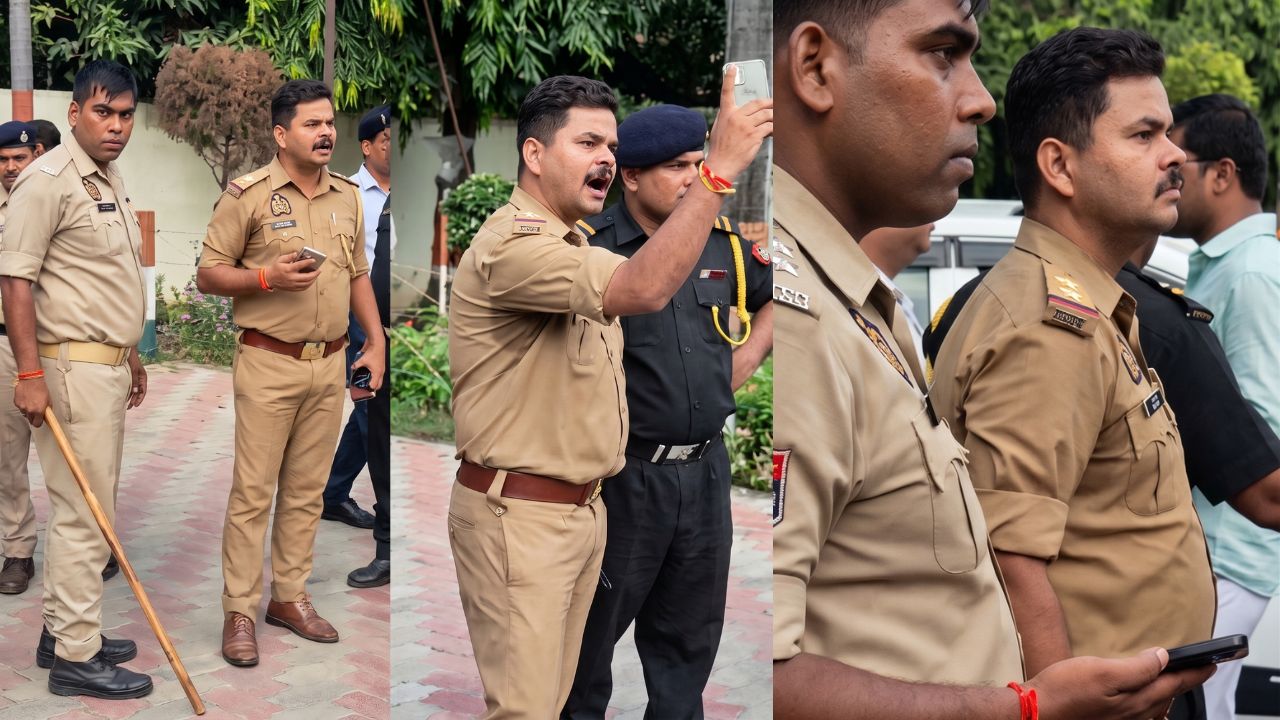 Sub Inspector threaten Gorakhpur University students during protest