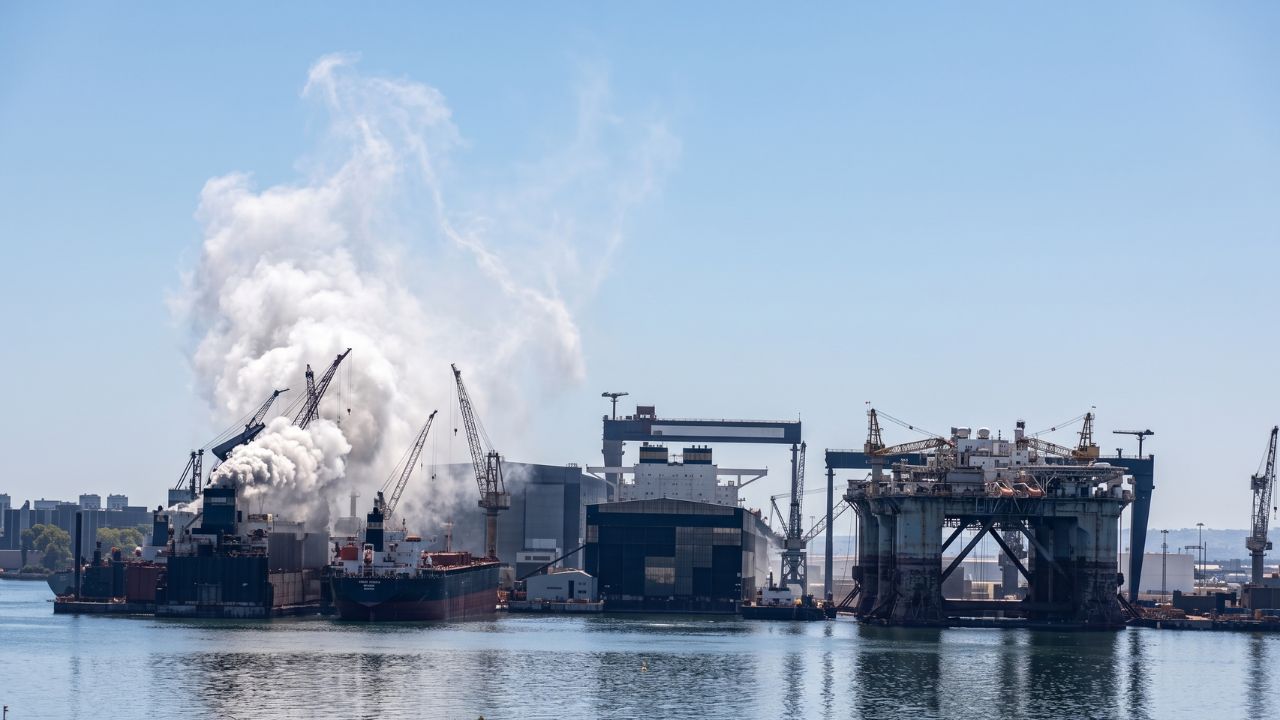 representative image of cargo ship fire