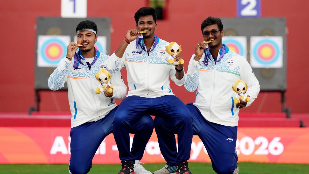 Asian Games 2026 archery team won gold medal Kushal Dalal Sahil Rajesh Ganesh