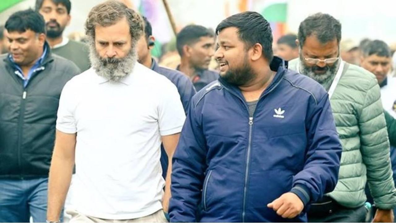 Sandeep Singh with Rahul Gandhi